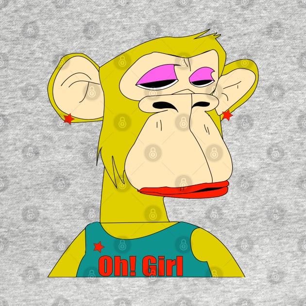 Newest Oh! girl sad ape nft (non fungible token) by illustraa1